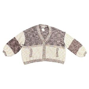 NWT Free People Women Large Isabella Cardigan Moonbeam Slouchy Sweater OB2239997